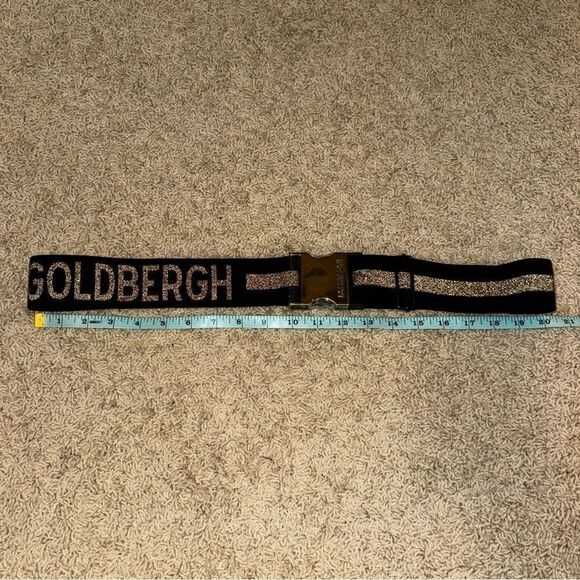 Goldbergh Ski Belt Logo Black and Gold Metallic for Ski Pants, Jacket, ski suit